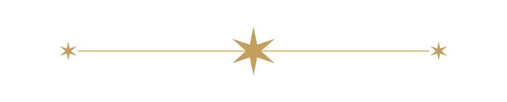 Divider with Star Christmas frame border horizontal line shape icon for decorative vintage doodle element, greeting card, invitation. design vector illustration