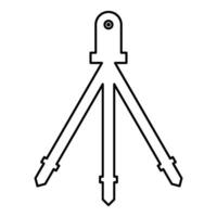 Laser level tool measure building on tripod engineering equipment device for builder construction tool contour outline line icon black color vector illustration image thin flat style