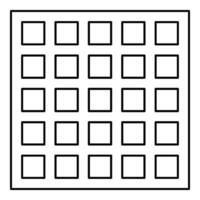 Grating grate lattice trellis net mesh BBQ grill grilling surface square shape contour outline line icon black color vector illustration image thin flat style