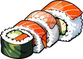 AI generated Traditional Sushi Cartoon Design png