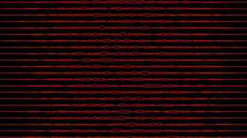 Abstract Red color horizontal wiggly lines moving on black background video