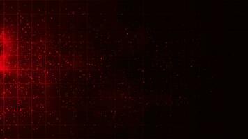 Abstract futuristic technology particles background, Red particles and grid background video