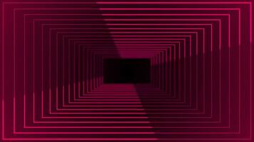 3d rettangolare scatola tunnel neon leggero pendenza sfondo, neon Linee in movimento futuristico gioco sfondo video