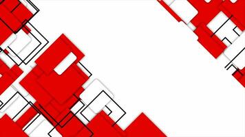Simple futuristic moving Red squares gradient geometrical white background video