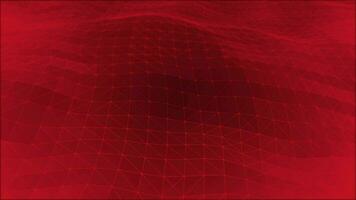 Red color mesh of connecting dots and lines futuristic technology background video