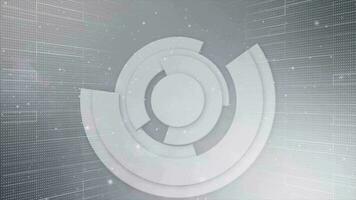 3d Abstract technology futuristic concept background. Rotating 3d circle concept White and Black color background video