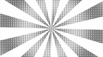 Modern comic style central concentrated rotating lines White and Black futuristic radial background video