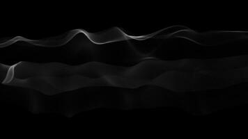 Abstract wavy Lines Background. Abstract Dark Line Particles Wave on black Background video