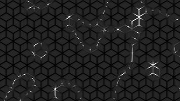 Super cool hi-tech hexagon geometrical pattern with glowing neon light futuristic technology background video