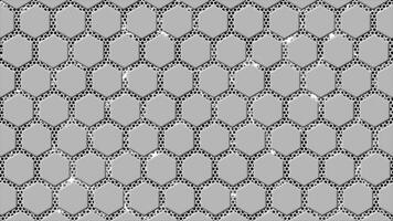 abstrato oi-tech hexagonal formas com brilhando metal malha futurista fundo, branco e Preto hex formas oi-tech fundo video