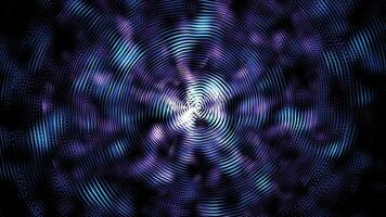 Hi-tech colorful futuristic technology dots with wavy pattern on black background video