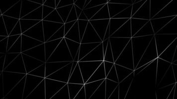 White 3d polygon mesh Abstract digital connection moving dots and lines, Technology futuristic black background video