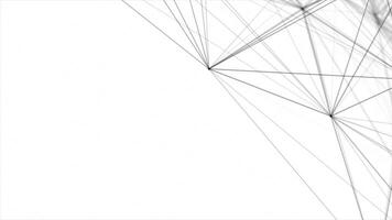 Simple White and Black color lines forming web like structure futuristic background, plexus lines and dots background video