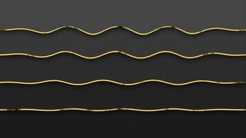 Abstract luxury background with golden lines on White and Black background. Wavy pattern golden lines background video