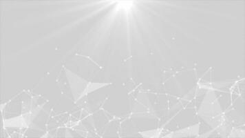 Modern lines and dots plexus with light rays futuristic White and Black background video