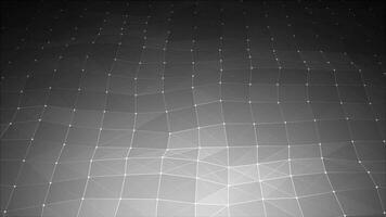 White and Black color hi-tech dots and lines plexus futuristic technology background, abstract technology data background concept video