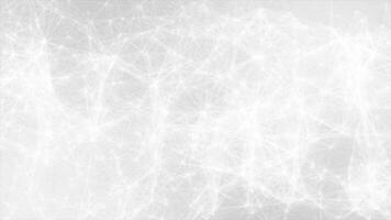 White and Black plexus Abstract digital connection moving dots and lines mesh, Technology background video