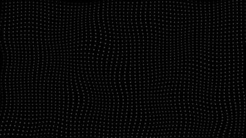 simple hi-tech wiggly movement White and Black circular minimal dots on black background video
