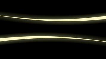 Animated golden line glowing isolated on black background for motion graphics overlay design. video