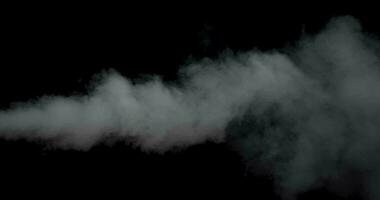 Chimney smoke on dark background. Realistic atmospheric gray fog haze cloud. VFX filmed with RED camera in 4K. video