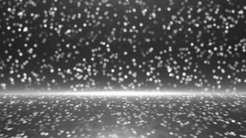 3d Beautiful White glitter particles falling and flickering particles over black background, simple particles background video