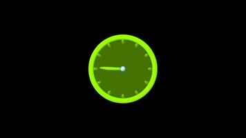 clock icon with moving arrows in 12 hour loop video