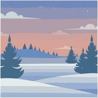 AI generated Seasonal winter landscape illustration vector. vector