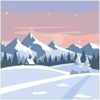 AI generated Seasonal winter landscape illustration vector. photo