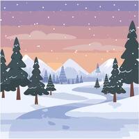 AI generated Seasonal winter landscape illustration vector. photo