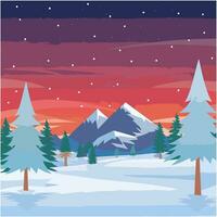 AI generated Seasonal winter landscape illustration vector. photo