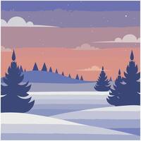 AI generated Seasonal winter landscape illustration vector. photo