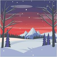 AI generated Seasonal winter landscape illustration vector. photo