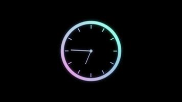 clock icon with moving arrows in 12 hour loop video