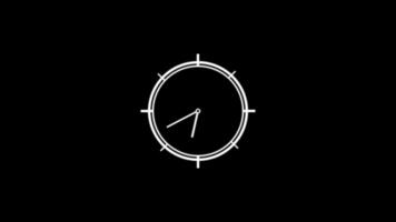 clock icon with moving arrows in 12 hour loop video