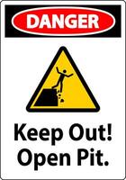 Danger Sign Keep Out Open Pit vector