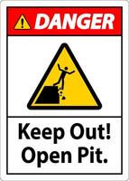 Danger Sign Keep Out Open Pit vector