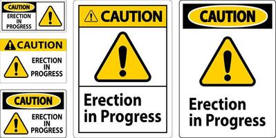 Caution Sign Erection In Progress. vector