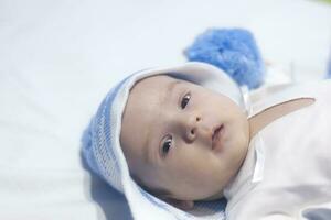 Little cute newborn baby boy photo
