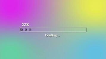 cargando bar descargando bar cargando pantalla pixelado Progreso animación cargando transferir descargar 0-100 video