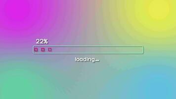 Wird geladen Bar wird heruntergeladen Bar Wird geladen Bildschirm pixelig Fortschritt Animation Wird geladen Transfer herunterladen 0-100 video
