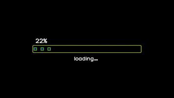 cargando bar descargando bar cargando pantalla pixelado Progreso animación cargando transferir descargar 0-100 video