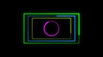 saber neon frame light loop animation video