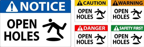 Danger Sign Open Holes vector