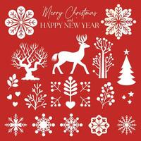 Spread holiday cheer with our festive vector set Merry Christmas and Happy New Year. Perfect for creating joyful designs and celebrating the season.