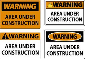 Warning Sign Area Under Construction vector