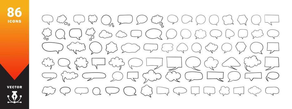 Speech Bubble set. Cloud speech bubbles icons. Vector scalable graphics