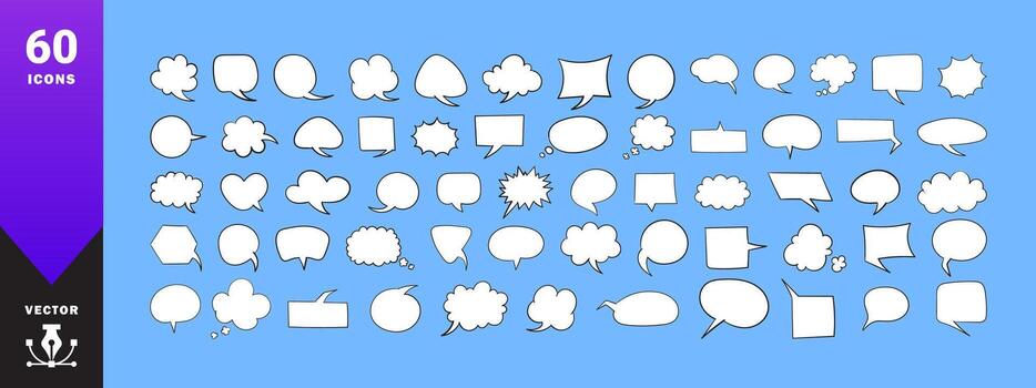 Collection of empty comic speech bubbles. Speech Bubble set. Vector scalable graphics