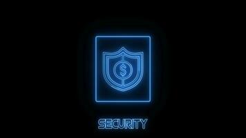 Cyber security icon animation, futuristic background video