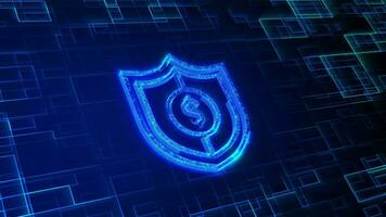 Cyber security icon animation, futuristic background video