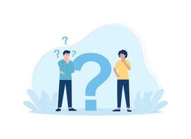 the pair that asked the question concept flat illustration vector